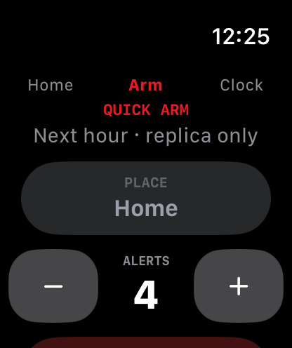 Apple Watch quick arm for the next hour